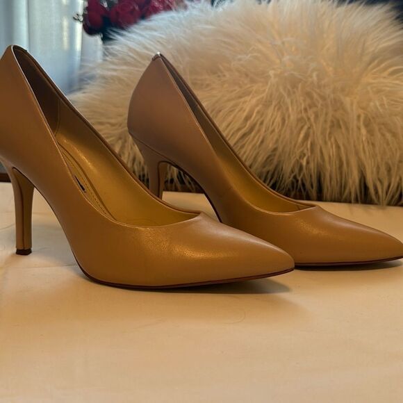 Nine West Shoes - Nine West Leather Nude Heels